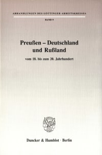 Cover Preußen – Deutschland und Rußland