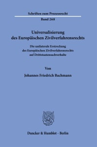 Cover Universalisierung des Europäischen Zivilverfahrensrechts