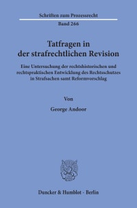 Cover Tatfragen in der strafrechtlichen Revision