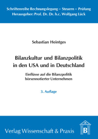 Cover Bilanzkultur und Bilanzpolitik in den USA und in Deutschland