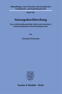 Cover Satzungsdurchbrechung