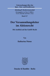 Cover Der Versammlungsleiter im Aktienrecht