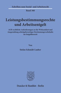 Cover Leistungsbestimmungsrechte und Arbeitsentgelt