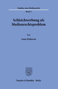 Cover Schleichwerbung als Medienrechtsproblem