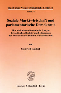 Cover Soziale Marktwirtschaft und parlamentarische Demokratie