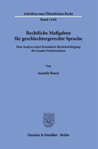 Cover Rechtliche Maßgaben für geschlechtergerechte Sprache