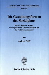 Cover Die Gestaltungsformen des Sozialplans