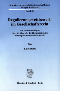 Cover Regulierungswettbewerb im Gesellschaftsrecht