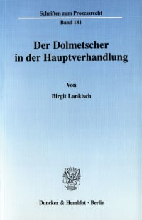 Cover Der Dolmetscher in der Hauptverhandlung