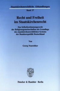 Cover Recht und Freiheit im Staatskirchenrecht