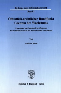 Cover Öffentlich-rechtlicher Rundfunk: Grenzen des Wachstums