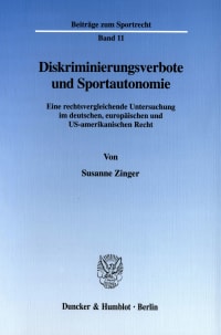 Cover Diskriminierungsverbote und Sportautonomie