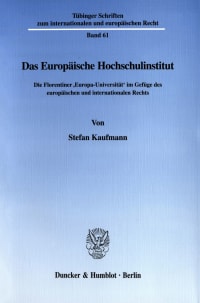 Cover Das Europäische Hochschulinstitut