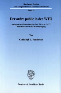 Cover Der ordre public in der WTO