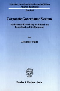 Cover Corporate Governance Systeme