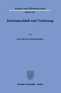 Cover Parteiausschluß und Verfassung