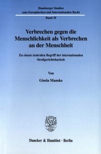 Cover Verbrechen gegen die Menschlichkeit als Verbrechen an der Menschheit