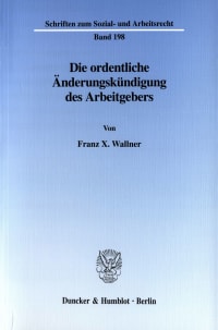 Cover Die ordentliche Änderungskündigung des Arbeitgebers