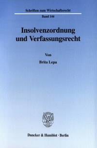 Cover Insolvenzordnung und Verfassungsrecht