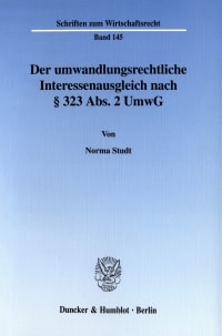 Cover Der umwandlungsrechtliche Interessenausgleich nach § 323 Abs. 2 UmwG