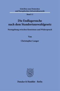 Cover Die Endlagersuche nach dem Standortauswahlgesetz