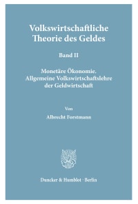 Cover Volkswirtschaftliche Theorie des Geldes