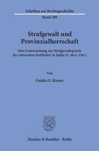 Cover Strafgewalt und Provinzialherrschaft