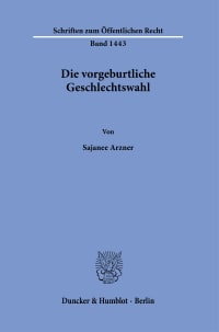 Cover Die vorgeburtliche Geschlechtswahl