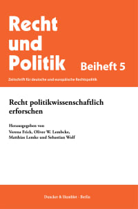 Cover Recht politikwissenschaftlich erforschen