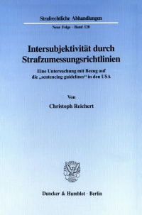 Cover Intersubjektivität durch Strafzumessungsrichtlinien