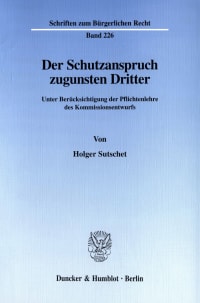 Cover Der Schutzanspruch zugunsten Dritter