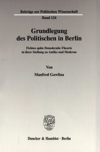 Cover Grundlegung des Politischen in Berlin