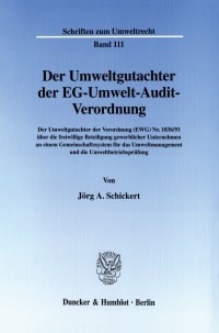 Cover Der Umweltgutachter der EG-Umwelt-Audit-Verordnung