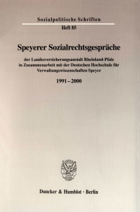 Cover Speyerer Sozialrechtsgespräche