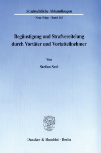 Cover Begünstigung und Strafvereitelung durch Vortäter und Vortatteilnehmer