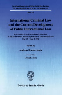 Cover International Criminal Law and the Current Development of Public International Law