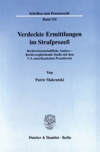 Cover Verdeckte Ermittlungen im Strafprozeß