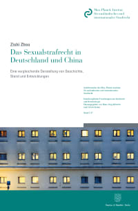 Cover Das Sexualstrafrecht in Deutschland und China