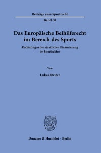 Cover Das Europäische Beihilferecht im Bereich des Sports