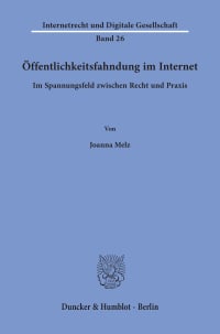 Cover Öffentlichkeitsfahndung im Internet