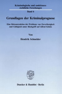 Cover Grundlagen der Kriminalprognose