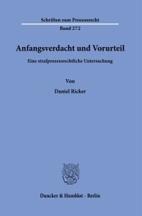 Cover Anfangsverdacht und Vorurteil