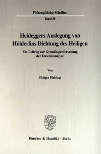 Cover Heideggers Auslegung von Hölderlins Dichtung des Heiligen