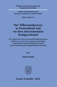 Cover Der Völkerstrafprozess in Deutschland und vor dem Internationalen Strafgerichtshof