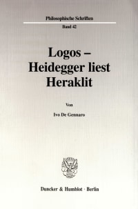 Cover Logos - Heidegger liest Heraklit