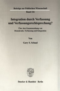 Cover Integration durch Verfassung und Verfassungsrechtsprechung?