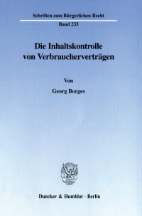 Cover Die Inhaltskontrolle von Verbraucherverträgen