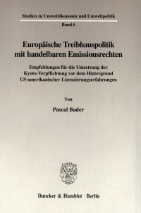 Cover Europäische Treibhauspolitik mit handelbaren Emissionsrechten