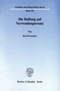 Cover Die Haftung auf Verwendungsersatz