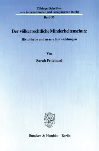 Cover Der völkerrechtliche Minderheitenschutz